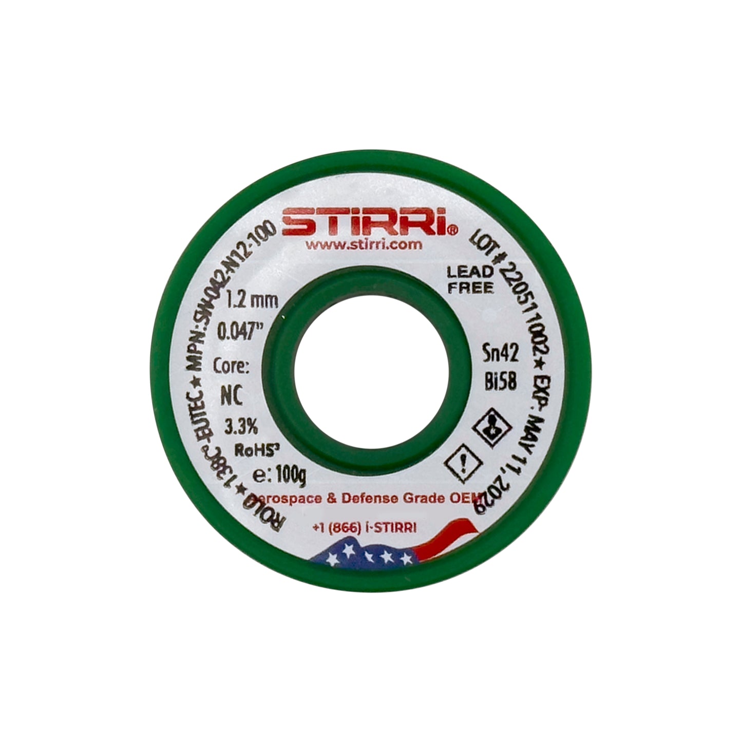 LT-042 - Sn42Pb58 low-temperature lead-free solder wire - 100g spool