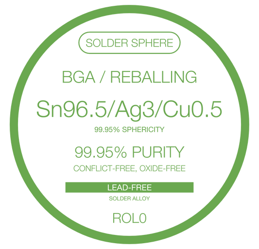 BGA Solder Spheres Sn96.5.Ag3.Cu0.5 - LF solder balls 99.9% sphericity